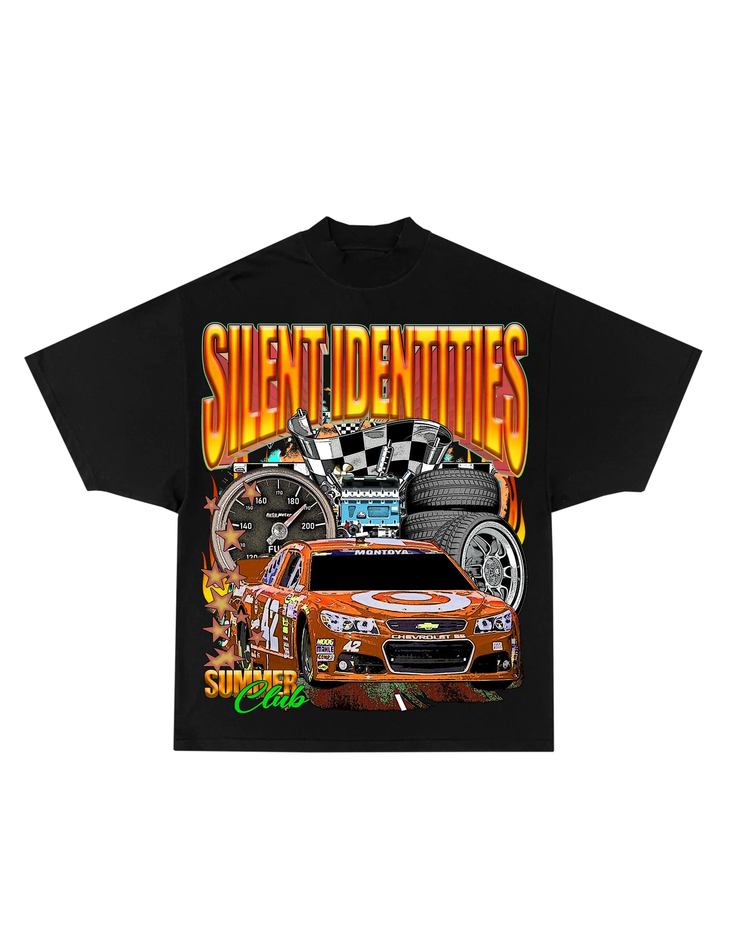KIDS BLACK SLNT ID RACING TEE