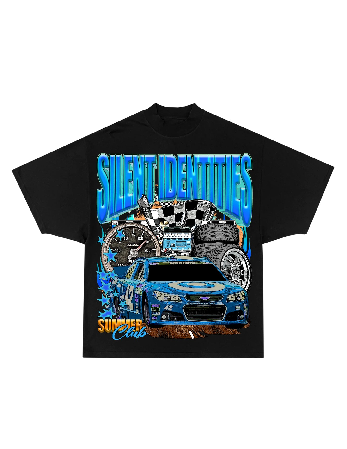 KIDS BLACK SLNT ID RACING TEE