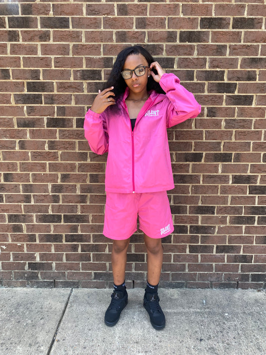 SS25 PINK WINDBREAKER SHORTS