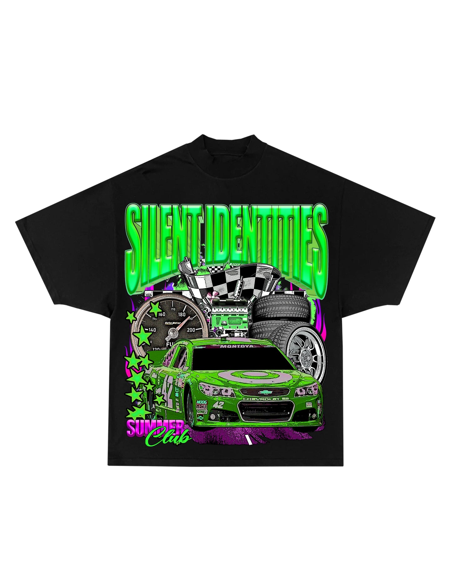 KIDS BLACK SLNT ID RACING TEE