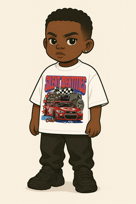 KIDS WHITE SLNT ID RACING TEE