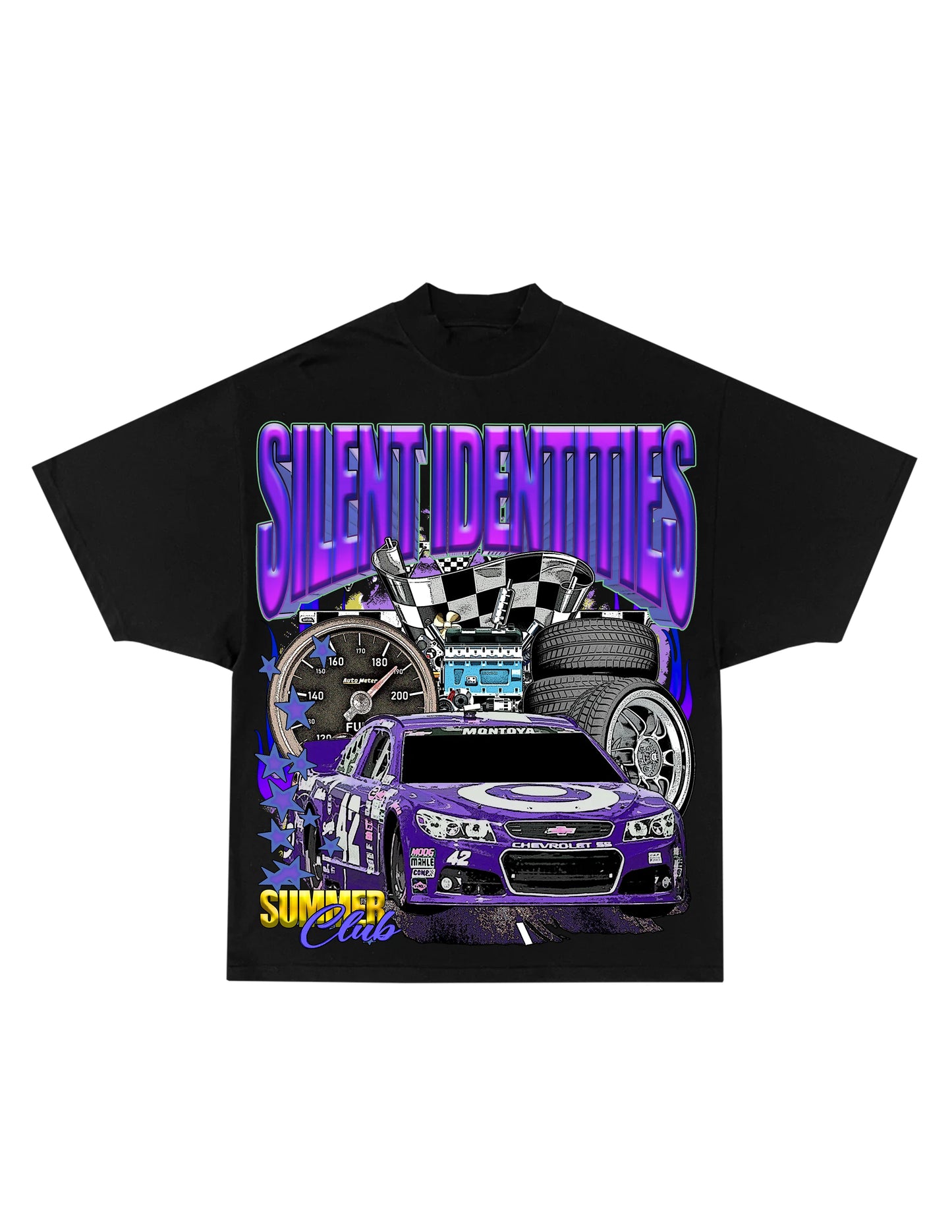 KIDS BLACK SLNT ID RACING TEE