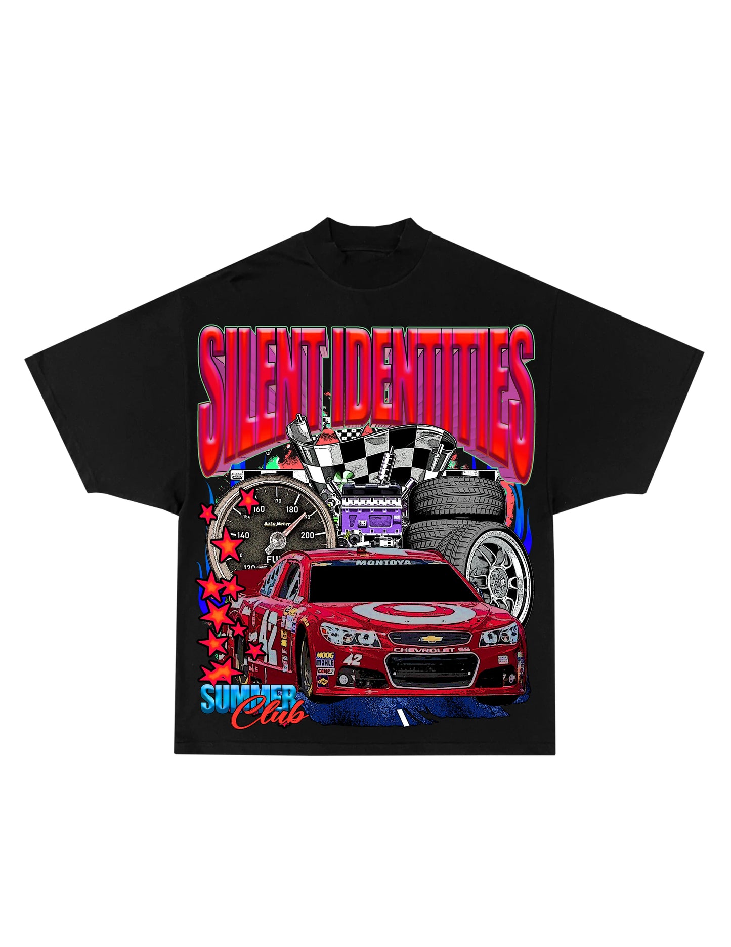 KIDS BLACK SLNT ID RACING TEE