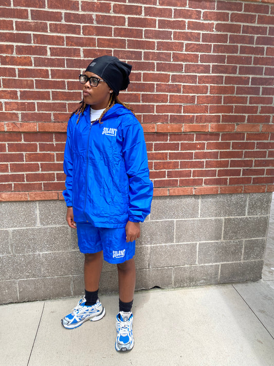 SS25 BLUE WINDBREAKER SHORTS