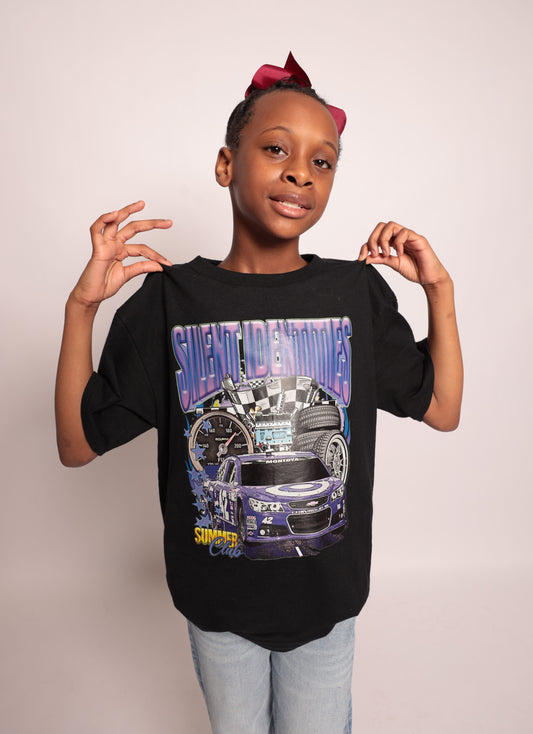 KIDS BLACK SLNT ID RACING TEE