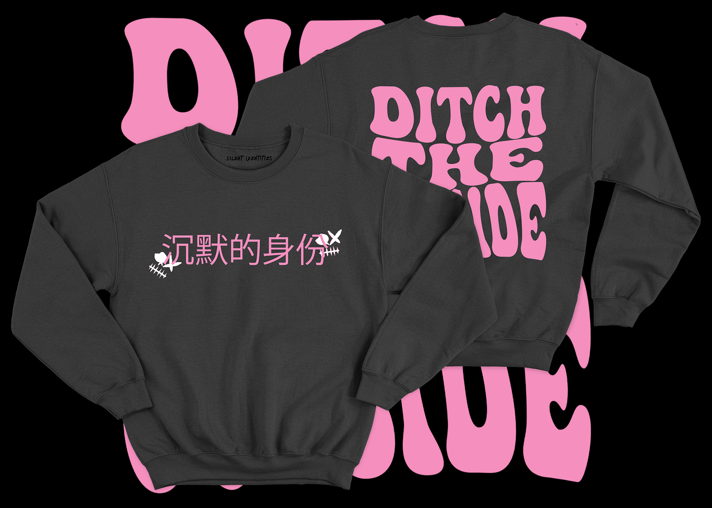 BLACK "DITCH THE OUTSIDE" SWEATSHIRT