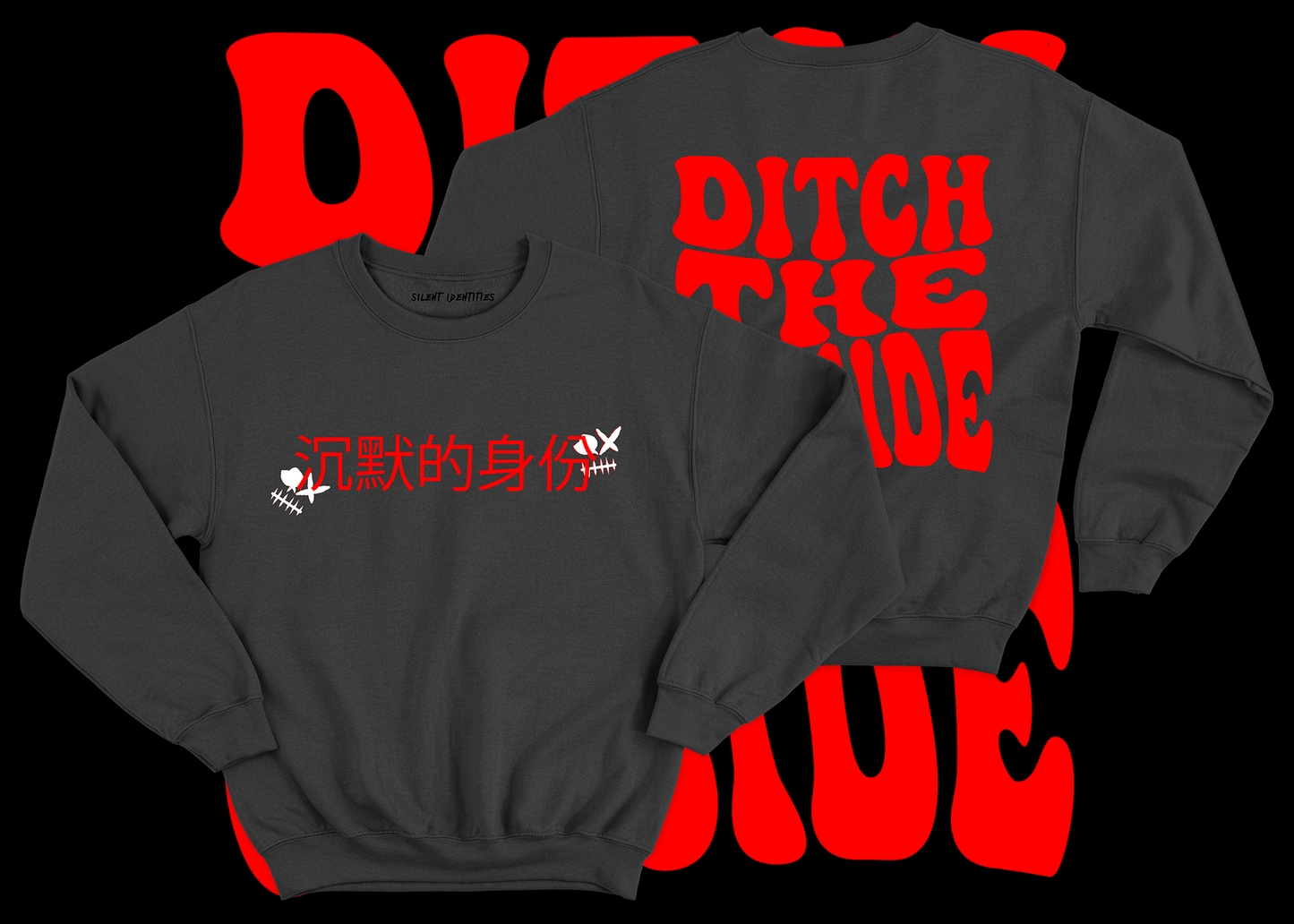 BLACK "DITCH THE OUTSIDE" SWEATSHIRT