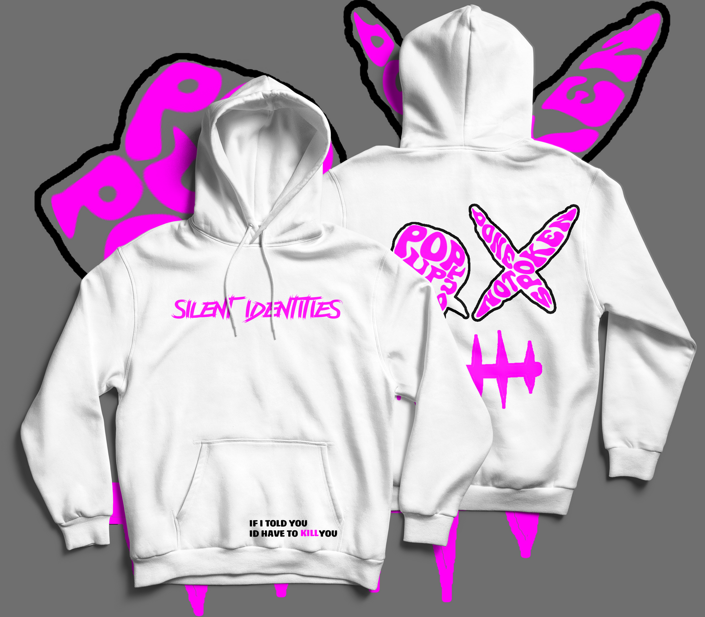 WHITE "SILENCE KILLS" HOODIE