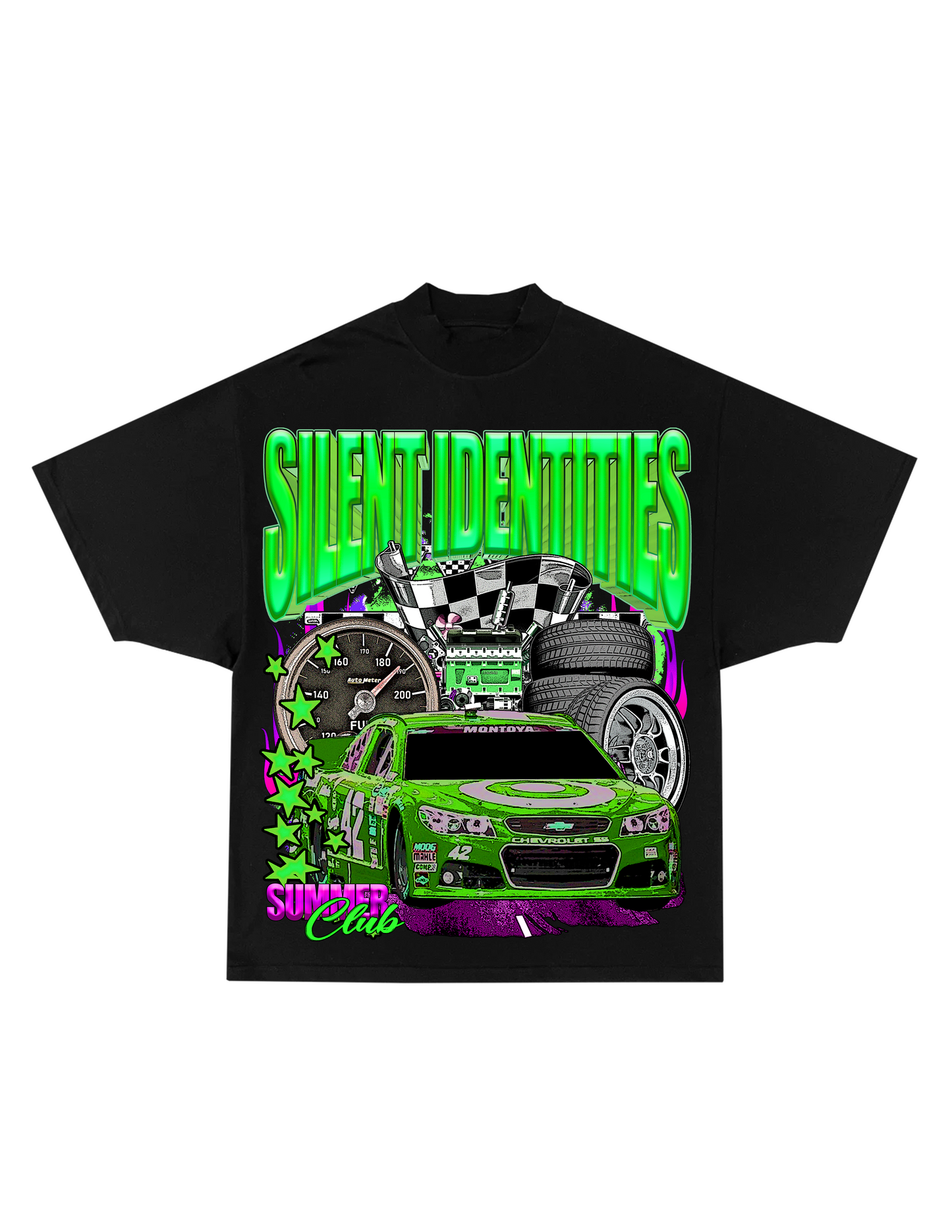 BLACK SLNT ID RACING TEE