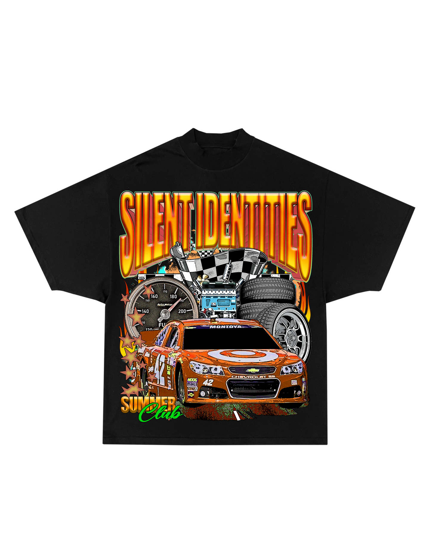 BLACK SLNT ID RACING TEE