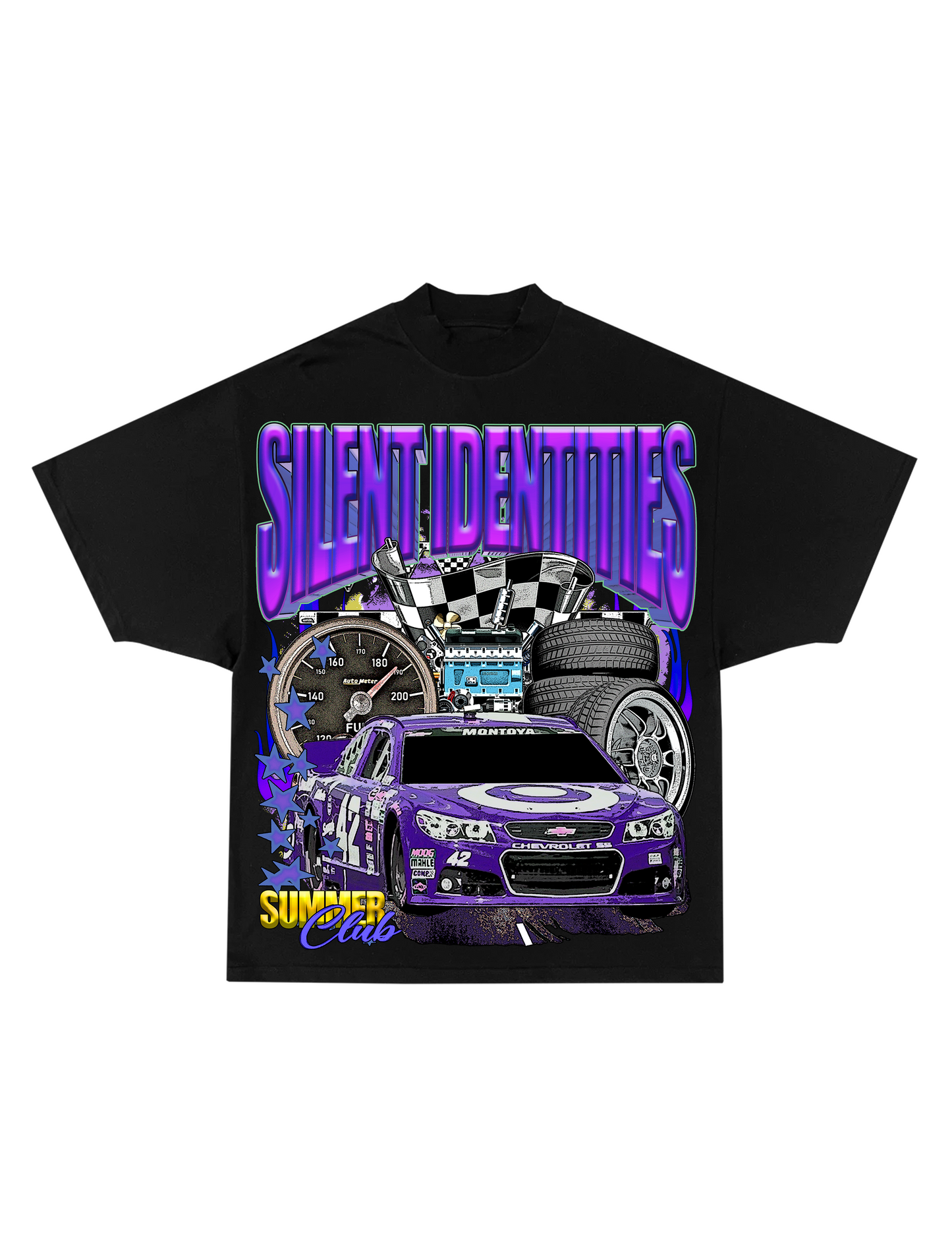 BLACK SLNT ID RACING TEE